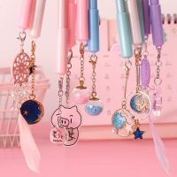 少女心吊坠笔套装中性笔可爱超萌0.5创意简约签字笔学生用文具 爱心独角兽+绿杆吊坠笔6支装