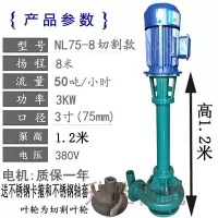 阿斯卡利(ASCARI)淤泥长杆立式泥浆泵抽粪污水泵化粪池排污泵380V切割带铰刀液下泵 整套3KW3寸泵体高1.2米切
