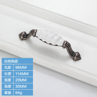 阿斯卡利(ASCARI)陶瓷拉手 欧式田园拉手 卡通拉手橱柜衣柜抽屉柜把手 白色陶瓷-6917-孔距96