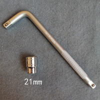 汽车轮胎扳手车载L形套筒阿斯卡利省力拆卸换胎神器工具维修螺丝小汽车用 21mm轮胎扳手