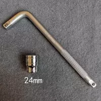 汽车轮胎扳手车载L形套筒阿斯卡利省力拆卸换胎神器工具维修螺丝小汽车用 24mm轮胎扳手