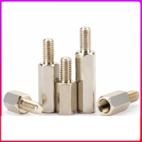 镀镍六角铜柱阿斯卡利阳铜柱螺丝 六角柱铜支柱 机箱铜螺柱 隔离柱 M4 M4*55+6(10颗)
