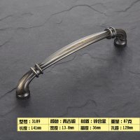 美式拉手柜阿斯卡利仿古铜色衣柜橱柜黑色欧式把手复古抽屉柜子单孔柜 3189青古铜孔距128mm