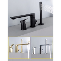 旋转浴缸龙头缸边式浴室全铜阿斯卡利分体四件套花洒淋浴冷热水龙头套装