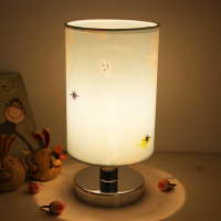 创意卧室床头台灯看书温馨喂奶阿斯卡利节能可调光礼品现代简约时尚小台灯 童年+普通灯泡 按钮开关