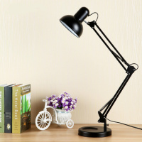 台灯 长臂冷暖调光阿斯卡利LED卧室床头书房宿舍大学生阅读充电灯 黑色【纹绣推荐款】12瓦冷暖光收藏送夹子 按钮开关