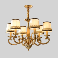 美式全铜客厅吊灯欧式餐厅阿斯卡利卧室灯法式别墅复古大气高端纯铜灯具