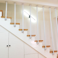 简约现代楼梯扶手室内阿斯卡利防护栏杆铁艺护栏阁楼家用围栏餐厅别墅 方管z字型每米