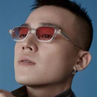 赛博朋克窄紫外线近视镜韩版质感防墨镜半框框嘻哈太阳眼镜hiphop
