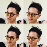 权志龙潮流网红气质同款近视眼镜黄色墨镜男韩版紫外线太阳镜女防