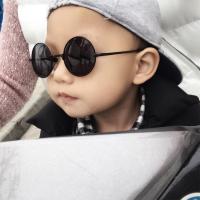 儿童太阳镜2020新款男女童墨镜防紫外线圆框蛤蟆镜宝宝遮阳镜个性