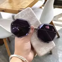 欧美切边网红明星款新款渐变圆形个性墨镜女眼镜太阳镜多边形近视