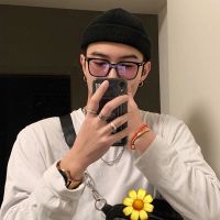 墨镜男女装饰眼睛黑框眼镜神秘紫街头款方形复古韩版潮流网红同款