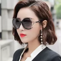 可配近视太阳镜女明星网红款防眼镜时尚偏光镜女圆长脸墨镜紫外线
