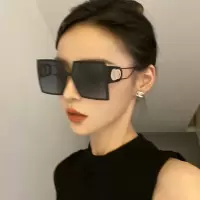 同款眼镜2021新款大脸显瘦gm墨镜女太阳镜白色大方框网红明星ins