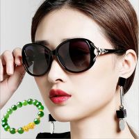 送手链新款防紫外线太阳镜女士潮大框圆脸墨镜个性开车驾驶太阳镜