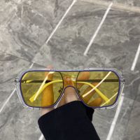 新款超酷不规则方框2021太阳镜眼镜一体大框素颜网红街拍墨镜女潮