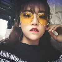 近视眼镜权志龙明星平光镜夜视眼睛蛤蟆镜同款男女复古黄色太阳镜