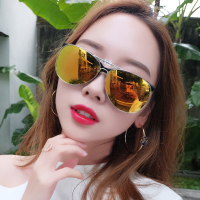 近视眼镜夹片太阳镜女偏光墨镜骑行钓鱼开车可上翻韩版复古蛤蟆镜