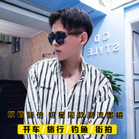 开车驾驶镜网红同款女偏光镜太阳镜大脸圆脸墨镜男吴亦凡方框司机