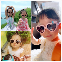可爱心型儿童墨镜女小童公主时尚偏光太阳镜软胶防紫外线眼镜3-8