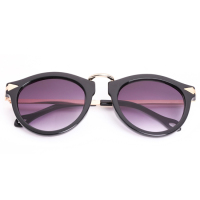 百搭出游镜太阳镜金属复古韩版彩花镜片时尚紫外线加厚镜腿防