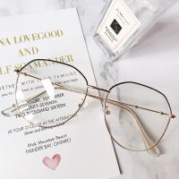 韩版全框复古眼镜框女潮圆形大框文艺圆脸配防辐射近视眼镜框配男|黑金色 近视[550度]
