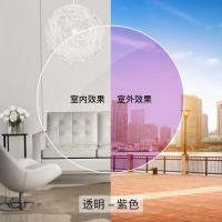 潮流框架近视眼镜女配镜男韩版抗辐射护眼防光感变色防蓝光紫外线|框+近视变紫色 防辐射0度平光镜