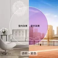 潮流框架近视眼镜女配镜男韩版抗辐射护眼防光感变色防蓝光紫外线|框+近视变紫色 防辐射0度平光镜