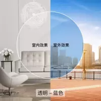 潮流框架近视眼镜女配镜男韩版抗辐射护眼防光感变色防蓝光紫外线|框+近视变蓝色 左右眼250度