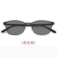 手机电脑感光变色看护目镜平光镜可配眼镜女防辐射眼镜近视眼镜|新款1-黑色镜框-变灰镜片 高清近视镜片[左右眼各300度]