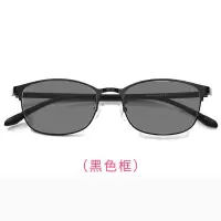 手机电脑感光变色看护目镜平光镜可配眼镜女防辐射眼镜近视眼镜|新款1-黑色镜框-变灰镜片 高清近视镜片[左右眼各350度]