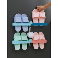 创意可折叠浴室拖鞋架壁挂免打孔厕所墙上沥水收纳卫生间置物架子_240_730