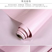 厨房防水防油贴纸橱柜餐桌家具翻新自粘墙纸灶台浴室洗手台面壁纸|珠光粉色 40CM宽X3米长【送刮板+美工刀】