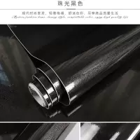 厨房防水防油贴纸橱柜餐桌家具翻新自粘墙纸灶台浴室洗手台面壁纸|珠光黑色 40CM宽X0.5米长【试用品】