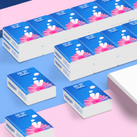 手帕纸小包装纸巾4层随身带学生便携式餐巾面巾纸抽纸巾整箱|柔韧4层/12包【1条装】