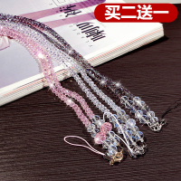 手机挂绳女款挂脖绳韩国个性创意潮女手机壳水晶珠子长挂饰链挂脖手机挂绳带娃个性链子便捷时尚挂链