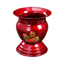 厂家直销老式痰盂红色子孙桶铁结婚嫁妆手提带盖新娘陪嫁搪瓷老|加厚鸳鸯痰盂一个