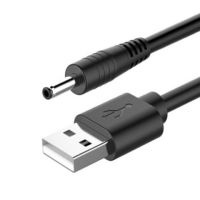 小风扇充电线电源充电器洁面仪台灯手电筒数据线usb转3.5mm圆头5v|3.5接口[黑色]50厘米-直头 2条装