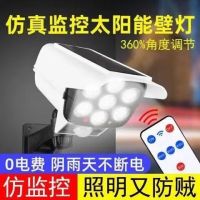 太阳能仿真监控摄像头户外防水家用庭院灯防盗器吓贼感应灯新农村