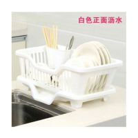 超实用沥水碗架厨房碗筷收纳盒滴水架子塑料碗碟置物架收纳沥水篮|白色正面