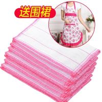 大号棉纱洗碗布抹布不掉毛加厚洗碗巾不沾油刷碗布吸水纱布|15片棉纱洗碗布[送玫瑰花围裙]