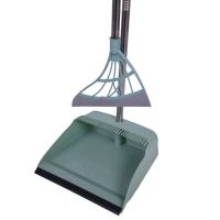 扫把簸箕套装组合单个家用软毛扫帚笤帚扫地刮水器地刮卫生间神器|绿色31cm拼接杆+蓝簸箕