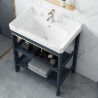 立柱式柜组合台盆家用洗脸盆落地式陶瓷洗手盆家用小户型阳台洗漱
