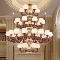 楼中楼复式楼酒店别墅大吊灯现代简约客厅大堂吊灯餐厅美式复古灯