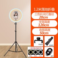手机支架三脚架带补光灯双多机位拍摄自拍摄影线上考研复试考试三角架子万能录|120cm单机位+收纳包+20cm补光灯+蓝牙