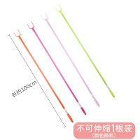 撑衣杆家用晾衣杆丫叉取衣服叉挑衣杆伸缩加长衣叉挂衣晒衣杆叉子 不可伸缩款(1根装)---颜色随机