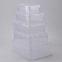 商用保鲜盒冰箱透明塑料密封盒大号食品收纳盒长方形微波炉保鲜盒