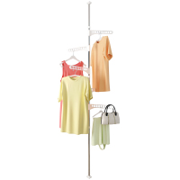 顶天立地阳台晾衣架落地伸缩单杆室内升降简易晒挂衣服架收纳神器