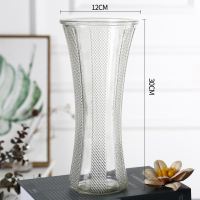 水培富贵竹百合透明玻璃花瓶大号圆形摆件插花餐客厅现代欧式简约 30高(点点) 大